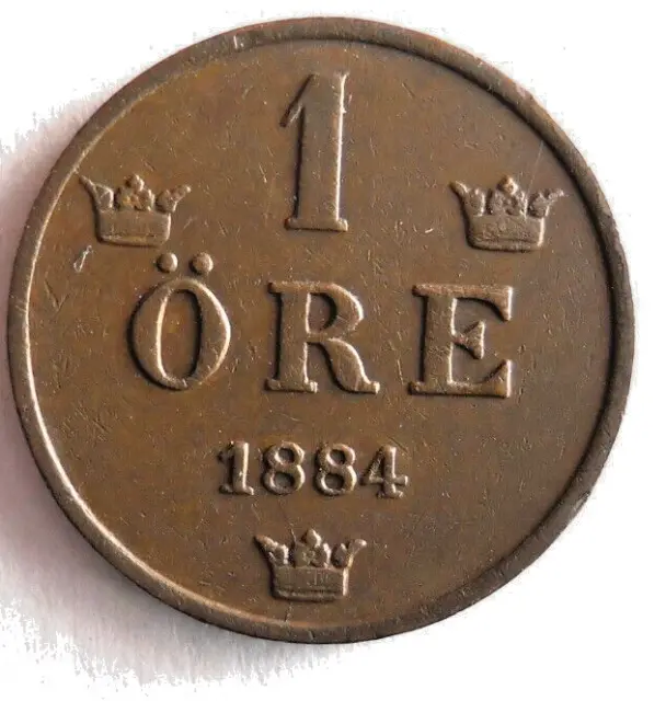 1884 Sweden ORE - High Quality Coin Sweden Bin #2