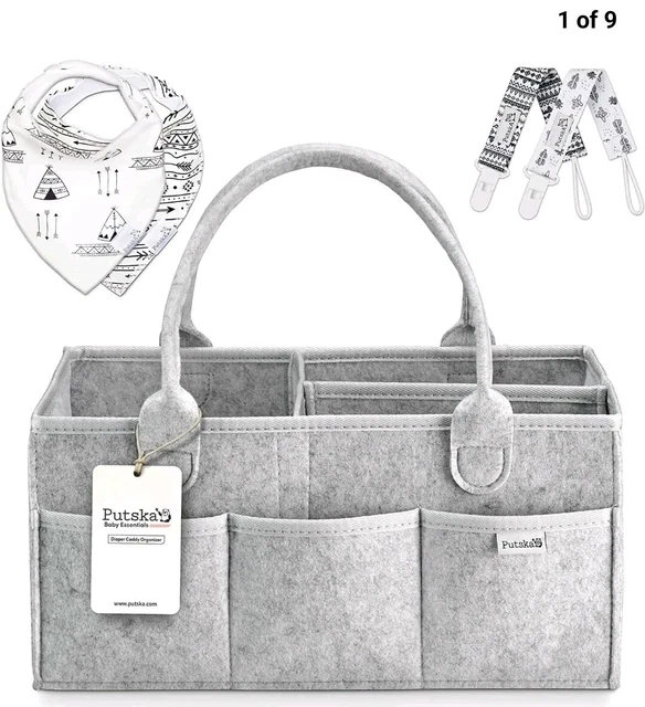 PUTSKA Baby Diaper Caddy Organizer: Portable Holder Bag for Changing Table New