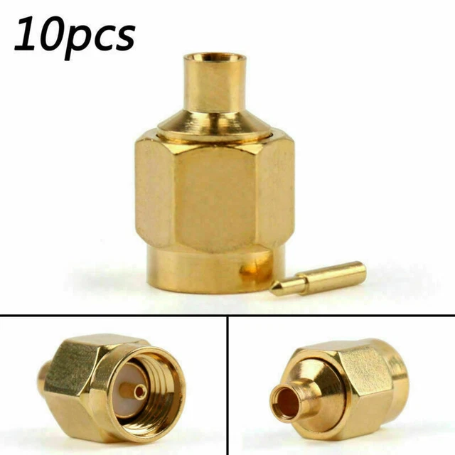 10Pcs Connettore SMA Male Plug Solder RG402 0.141" Semi-rigid Cavo Dritto P