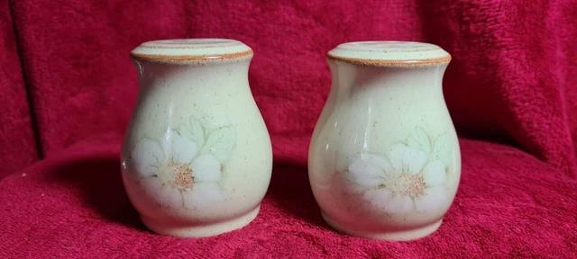 Vintage Denby Steinzeug Salz und Pfeffer Töpfe um 1983-99