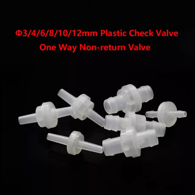 Φ3mm~12mm Plastic Check Valve One Way Non-return Valve Aquarium Water Air Diaph