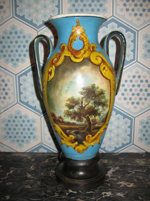 Vase Ancien En Céramique Forme Amphore Des Années 1930-Origine Italie-N°148