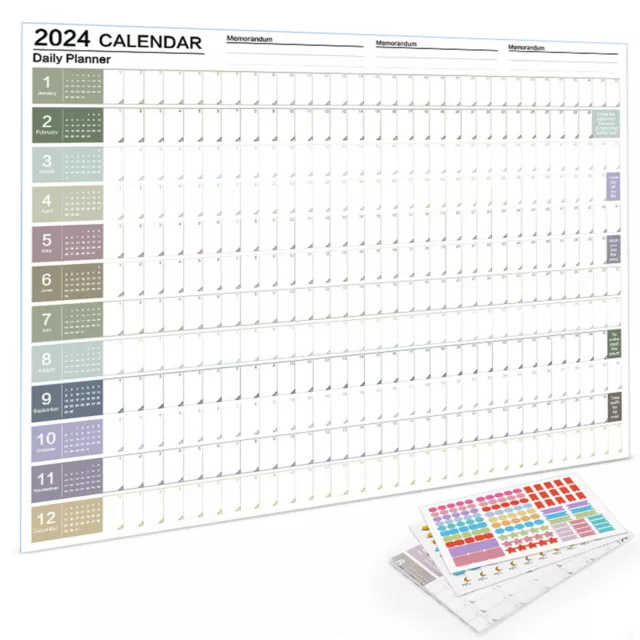 2024 Wall Calendar 12 Month Annual Yearly Wall Planner For New Year Home Decor