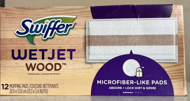 Swiffer Wet Jet For WOOD Mop 12-Ct Refill Mopping Pads, Microfiber DISTRESSED