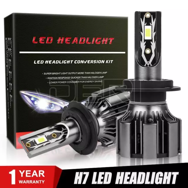 2X H7 Car LED Headlight 120W 25000LM Globe Bulbs 6000K White Beam Lamp Bright AU 2