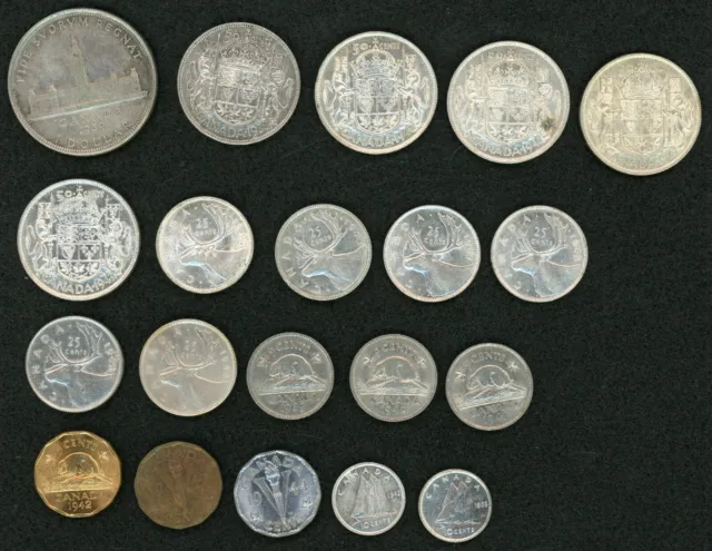 Canada Coins Lot of 20 Mix Dates & Denom