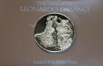Franklin Mint Genius/DaVinci PF Gold Plated .925 Silver Medal-Dancing Maidens