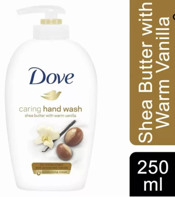 Dove Moisturising Hand Wash, Pampering Care with Shea Butter & Vanilla, 2x250ml