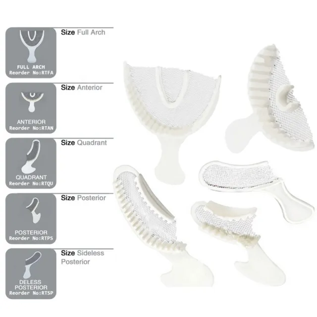 50 Pcs/Bag Dental Disposable Triple Impression Bite Registration Trays F/A/P/Q/S