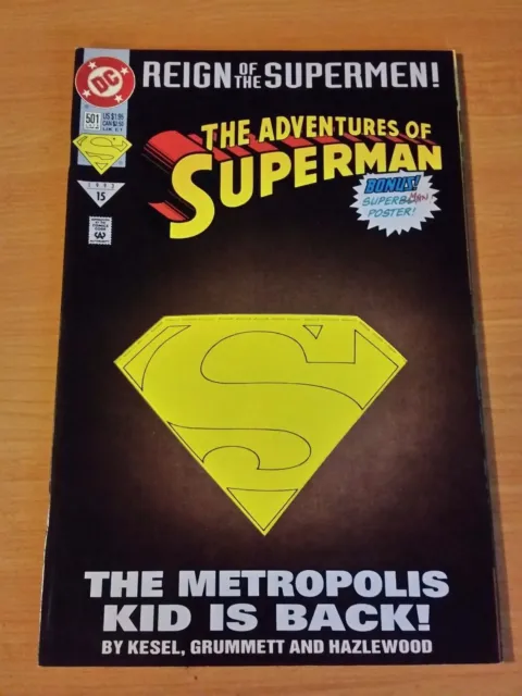 Adventures of Superman #501 Die Cut Cover ~ NEAR MINT NM ~ (1993, DC Comics)