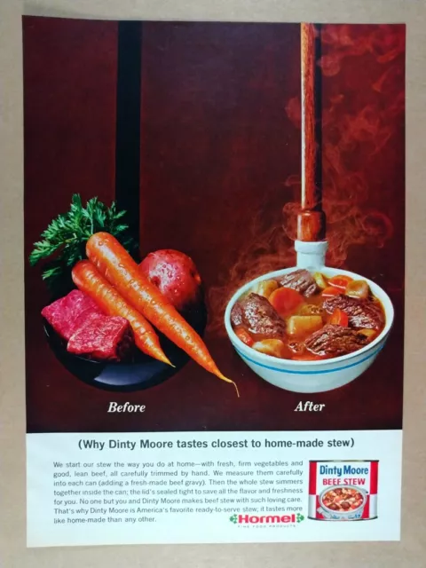 1965 Hormel Dinty Moore Beef Stew vintage print Ad