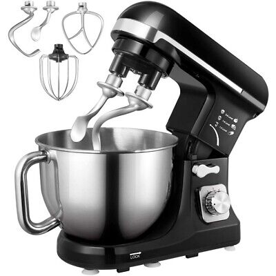 6 velocità con doppio gancio bacchetta e frusta Aicok mixer frullatore da cucina elettrico ciotola in acciaio inox da 5 litri 1000 W paraspruzzi colore nero 