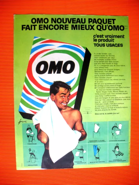 Publicite De Presse Omo Lessive Illustration Pierre Couronne French Ad 1961