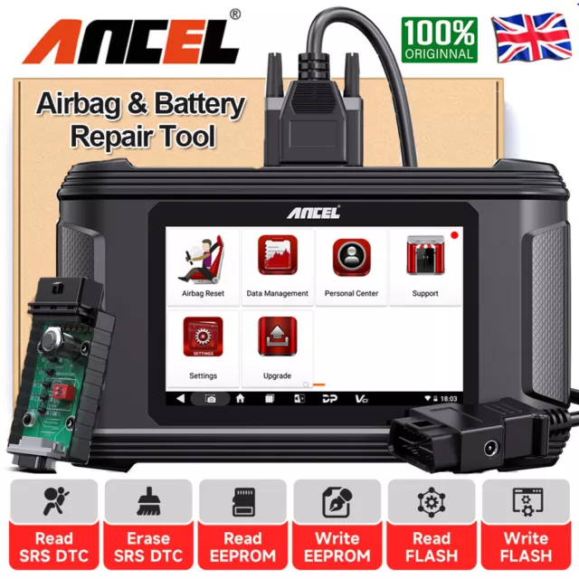 ANCEL AR500 Car Airbag Fault Diagnostic Tool Airbag Computer Repair OBD2 Scanner