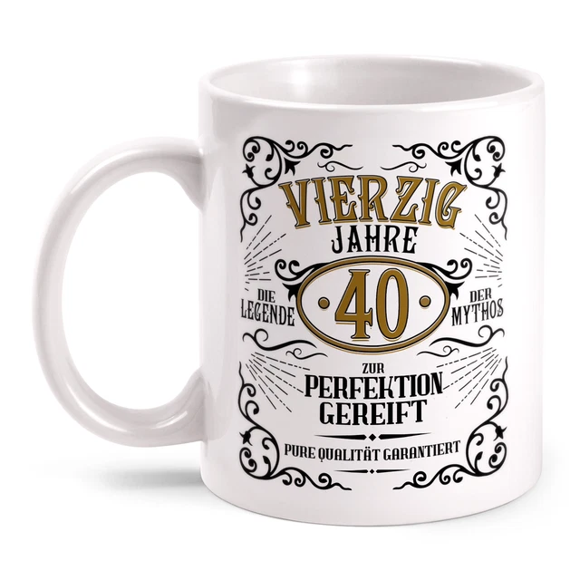 40 JAHRE TASSE Spruch Geschenk Idee Geburtstag Whiskey Label Legende