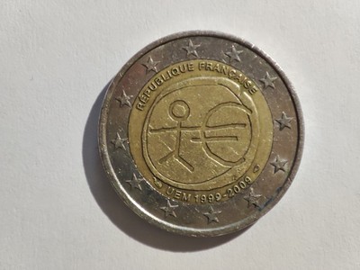 Piece 2 Euros Republique Francaise Uem 1999 Valeur