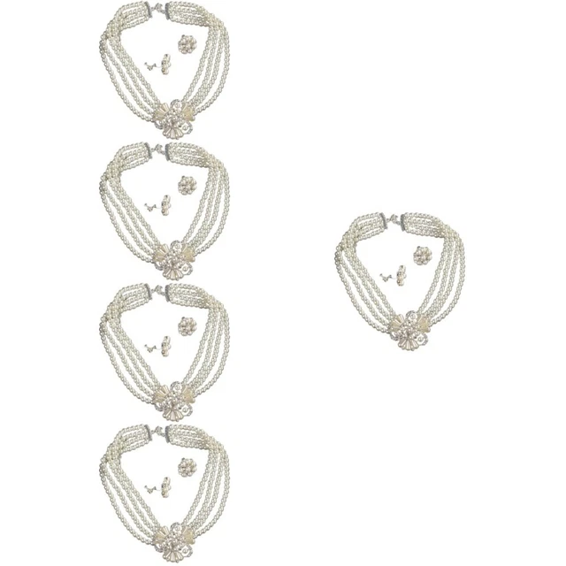 5 Sets Dekorative Elegante Ohr Clips Stud Perle Set Schmuck Für Frauen