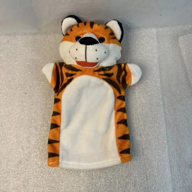 MELISSA & DOUG Zoo Friends Hand Puppet Tiger Pretend Play 9” Plush Toy ...