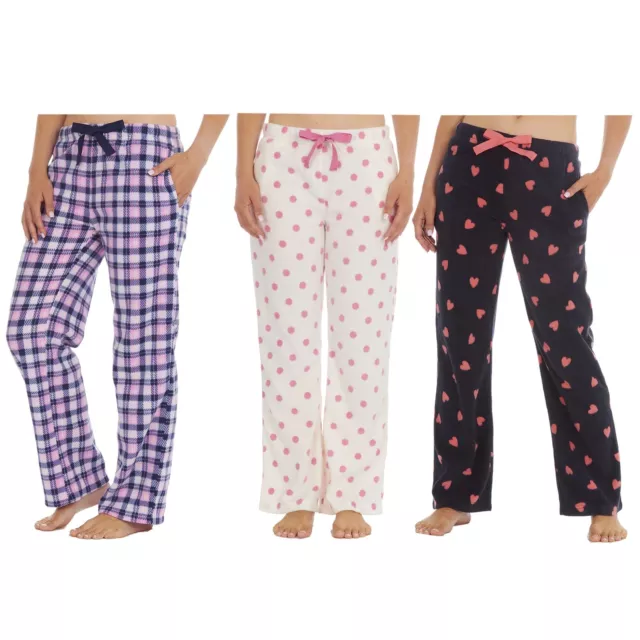 Womens/Ladies Fleece Lounge Pants Pyjama Bottoms Pyjamas Size 8-22