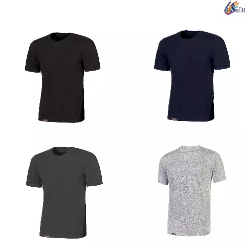 T-Shirt Uomo Da Lavoro Manica Corta U Power Linear Magliette 100% Cotone S-3Xl