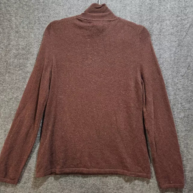 Lord & Taylor 100% Cashmere Mock Neck Turtleneck Sweater Brown XL 2