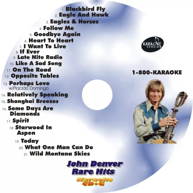 CUSTOM KARAOKE JOHN DENVER RARE 21 GREAT SONG cdg CD+G HARD-TO-FIND ALBUM CUTS