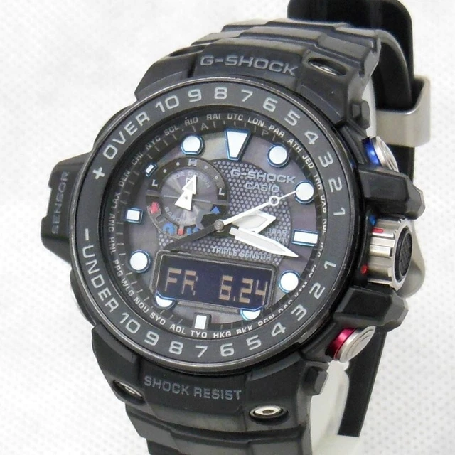 CASIO GSHOCK GWN1000B1AJF GULFMASTER Black Men's Watch Near Mint