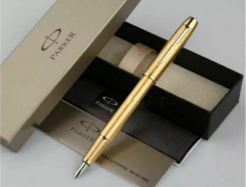 Perfect Parker Pen IM Series Full Gold Classic Nib Fountain Pen Fine Nib No Box 2