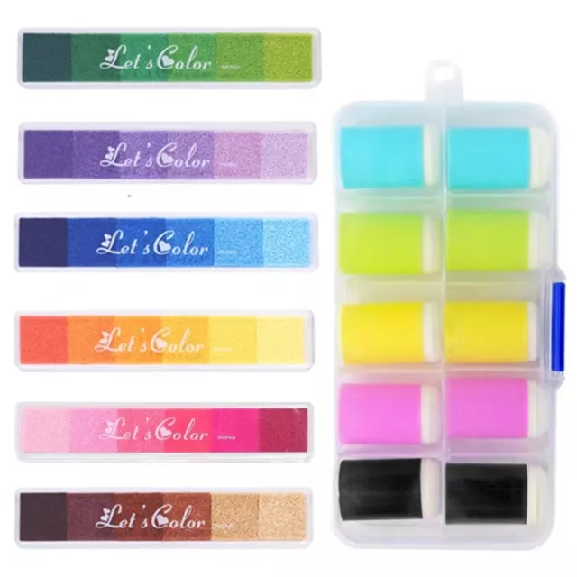 Craft Ink Pad Stamps DIY Color 36 Colors Rainbow Finger Ink Pads Finger Daubers