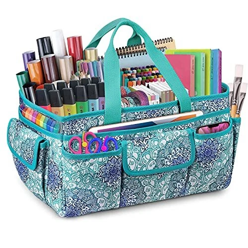 Bolso de Mano Grande de Almacenamiento Artesanal con Múltiples Bolsillos, *Ilusiones de Esmeralda