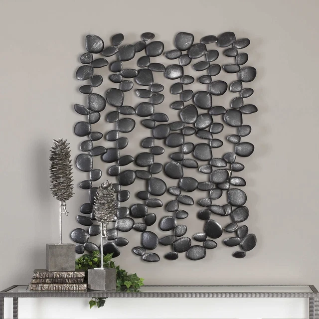 Forged Iron Modern Skipping Stones Metal Wall Decor Art Xxl 40" Uttermost 04144
