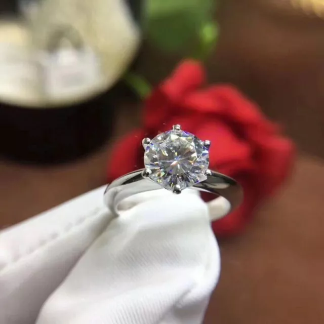 2,50 Kt Solitär Rund Diamant Hochzeit Damen Ring Verlobungsring Weißgold-Finish