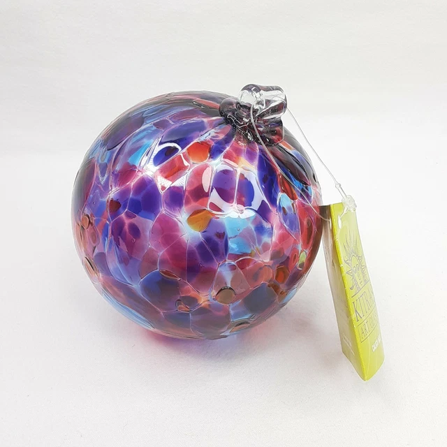 Kitras Art Glass Calico Ball Hand Blown Glass Window Ornament Friendship Orb