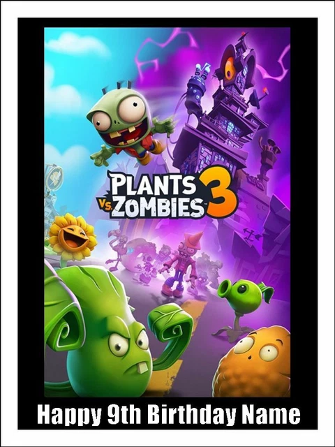 PLANTS VS ZOMBIES Edible Icing Cake & Cupcake Toppers – Birthday ...