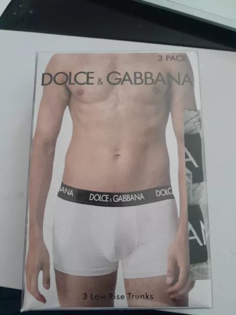 Dolce & Gabbana sous-Vêtement Gris Coton Extensible Lots De 3 Boxer Taille Xxl