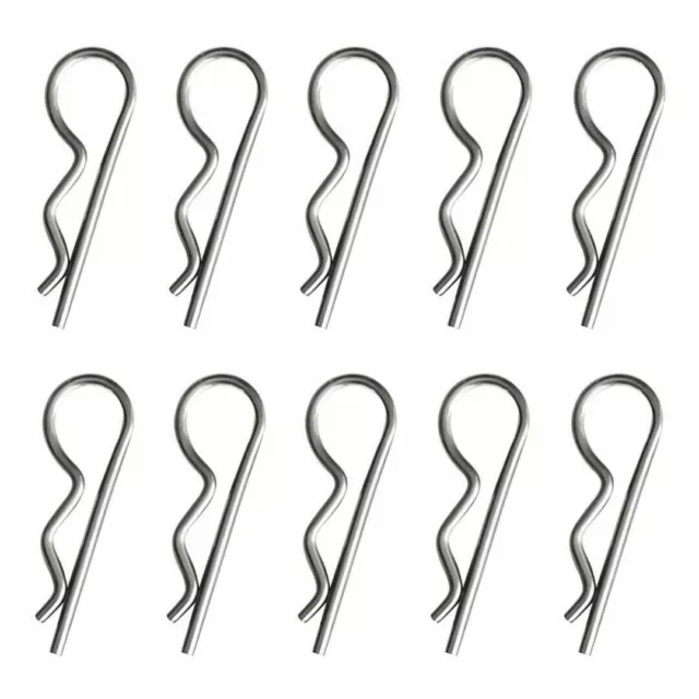 10Pcs Bright Zinc Plated - Hairpin Cotter Pin R Shaft Retaining Clips Spring Pin