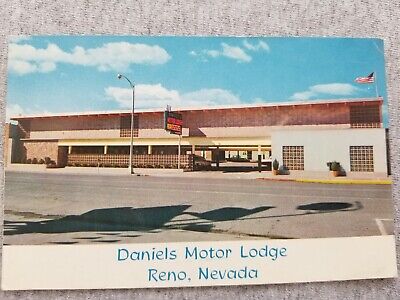 Vtg Postcard Daniels Motor Lodge Reno NV Air Conditioning Free Coffee Renos Best