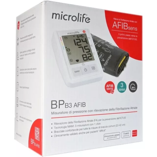 Colpharma Microlife B3 AFIB Misuratore di Pressione Riveva Fibrillazione Atriale