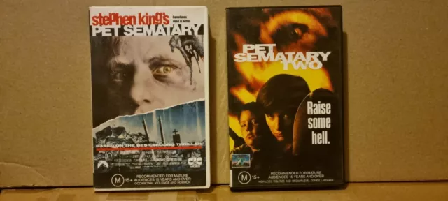 .Pet Sematary 1 & 2. VHS  Looks & Plays Good.