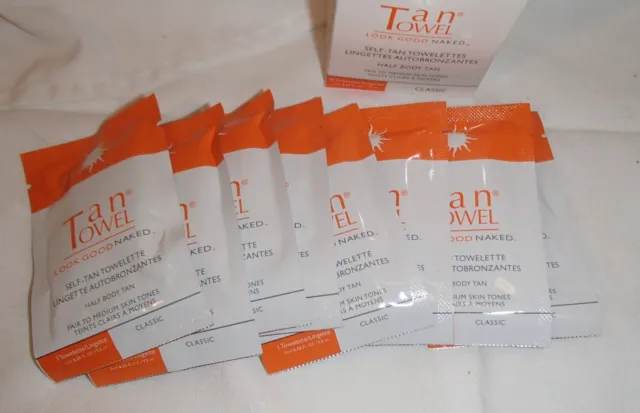 Tan Towel Half Body Classic Towelettes- 8 Pack of Fair to Medium Skin Tones