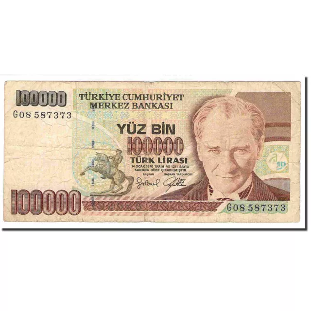 [#641300] Banknote, Turkey, 100,000 Lira, 1970, 1970-10-14, KM:206, VF(30-35)