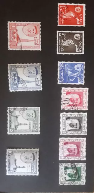 Qatar 1961 set fine used sg27-37. j1218