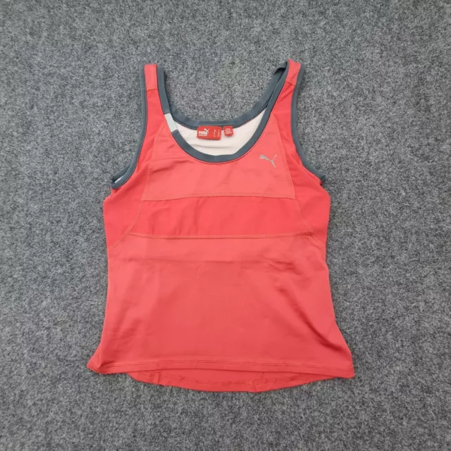 Puma Shirt Womens SMALL Red casual singlet crew neck modern activewear size S