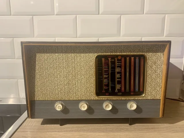PYE Cambridge England Valve Radio Vintage 1950s Wireless Tuner
