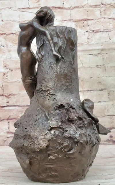 Beautiful Elegant Nude Mermaid Classic Vase with Bronze Ormolu Accents Figure