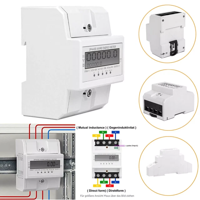 Digitaler Stromzähler LCD Drehstromzähler 3 Phasen 4 Draht Wechselstromzähler Ce Zertifikat