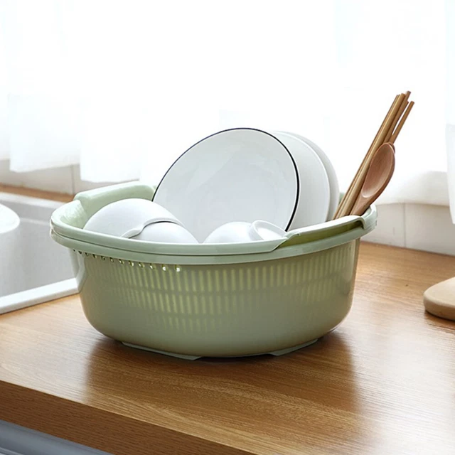 2 Cesto per lavaggio frutta collant multifunzione da cucina pieghevole