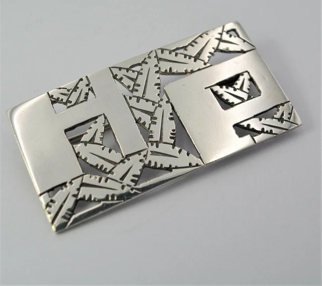 Broche Ancienne En Argent Massif - époque Art Déco, Occasion, Fabriquée En France