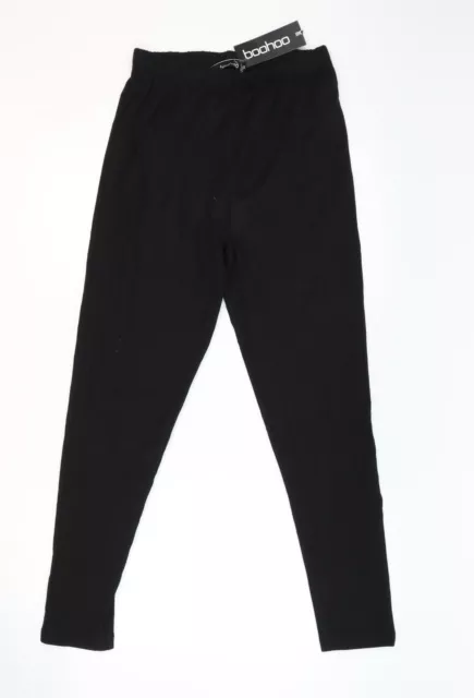 Boohoo Womens Black Cotton Carrot Leggings Size 10 L25 in