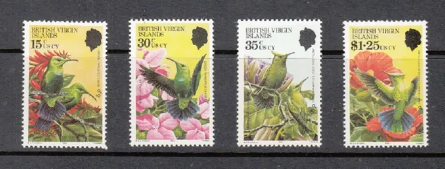 British Virgin Islands Sc# 422-425 Birds And Flowers - Mnh